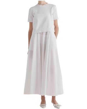 MEIMEIJ Long Dress Half Sleeve - White