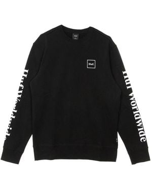 Huf Sudadera Essentials Domestic Crew Hombre Cuello Redondo Negro