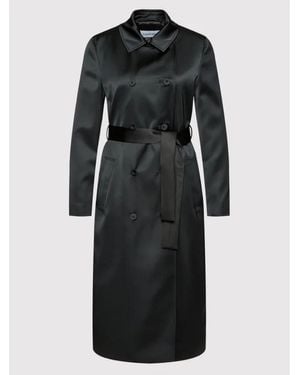 Calvin Klein Duchess Satin Maxi Jacket - Black