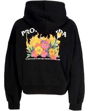 Propaganda Short Hoodie W Pyromantics Croptop Hoodie - Black