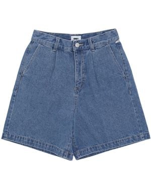 Obey Short Jeans W Eli Pleated Short - Blue