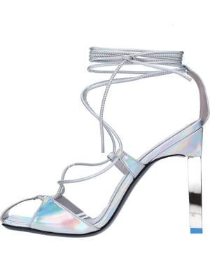 The Attico The Attic Zilveren Sandalen - Blauw