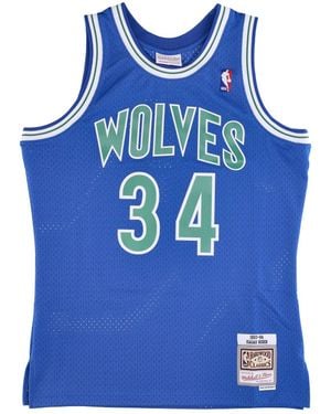 Mitchell &amp; Ness Herren-Basketball-Tanktop Nba Swingman Jersey Hardwood Classics Nr. 34 Isaiah Rider Jr 1993–94 Mintim - Blau