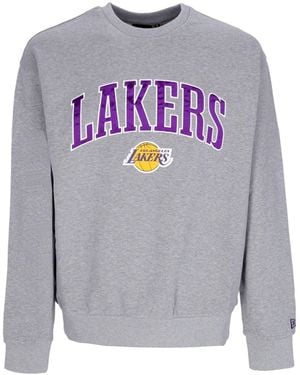 KTZ Sudadera Ligera Con Cuello Redondo Para Hombre Nba Applique Crew Loslak - Gris