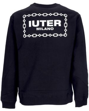 Iuter Sudadera Ligera Con Cuello Redondo Para Hombre, Cuello Redondo Con Cadena, Negro - Azul