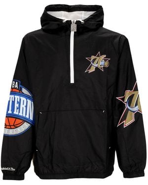 Mitchell &amp; Ness Abnehmbarer Herren-Windbreaker Nba Team Og 2.0 Anorak Windjacke Phi76E Original Team-Farben - Schwarz