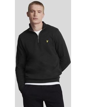 LYLE AND SCOTT 1874 Vrouwen Ml2022V Loopback Quarter Zip Zweet Z865 Jet Zwart