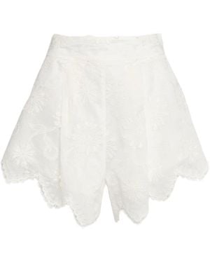 WEILI ZHENG Shorts Bordado - Blanco
