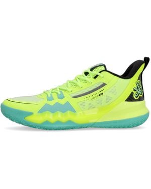 361 Degrees Burning Force 4 Light Up Felgeel/Groene Basketbalschoen Voor