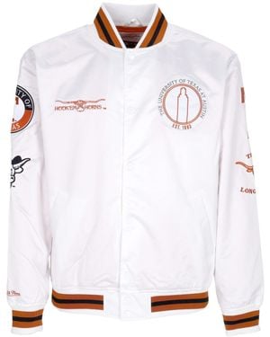 Mitchell & Ness Bomber Jacket Ncaa Hometown Lw Satin Jacket Texlon - White