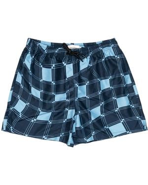 Thinking Mu Maillot De Bain Homme Limpopo De Grille Marine - Bleu