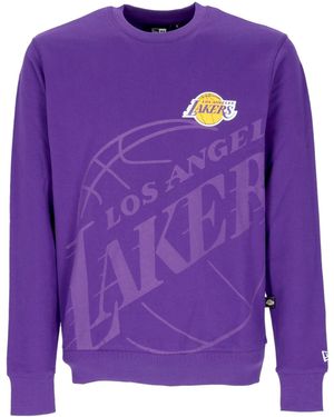 KTZ Lightweight Crewneck Sweatshirt Nba Washed Pack Graphic Crewneck Loslak - Purple