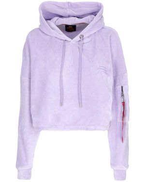Alpha Industries Sudadera Con Capucha Corta Y Ligera Para Mujer Frottee Hoodie Cos Wmn - Morado