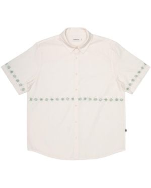 Thinking Mu Homme Chemise Pannacota Broderie Tom - Blanc
