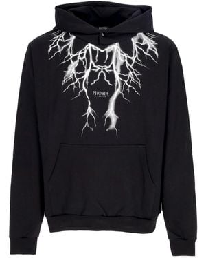 Phobia Lightweight Hoodie Reflective Lightning Hoodie - Negro