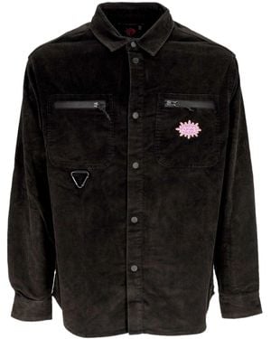 Funky Ultra Corduroy Shirt Long Sleeve Shirt - Black