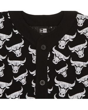 KTZ Nba Aop Distressed Logo Button Up Chibul Button Jacket - Black