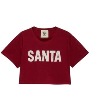 Aniye By Crop Top Half Sleeve Holy Writing - Red