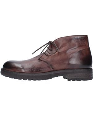 JP/DAVID Leather Lace-Up Ankle Boots - Brown