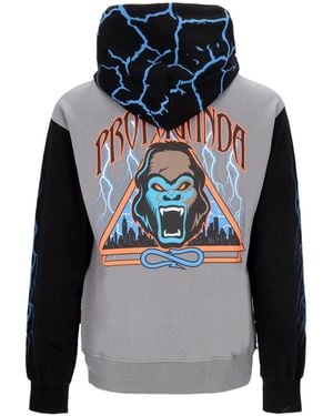 Propaganda Lichtgewicht Herensweatshirt Met Capuchon Triangle Gorilla Hoodie Grijs - Blauw