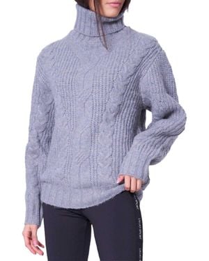 Silvian Heach Over Cable Sweater - Blue