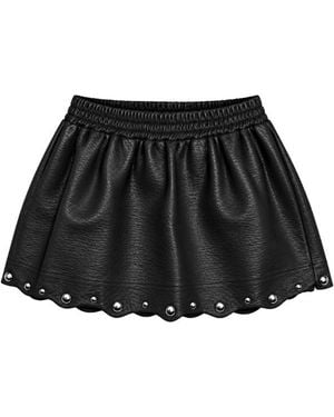 PAPER KID Miniskirt With Studs - Black