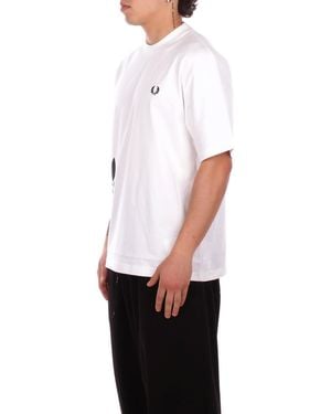 Fred Perry T-Shirt M2440 129 Fp Textured Laurel Wreath T-Sh - White