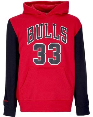 Mitchell & Ness Hoodie Nba Fashion Fleece Hoodie 1996 No 33 Scottie Pippen Hardwood Classics Chibul - Red