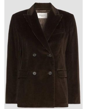 Max Mara Chaqueta De Terciopelo Marron Oscuro - Negro