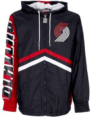 Mitchell &amp; Ness Herren-Windjacke Nba Undeniable Full Zip Windjacke Hardwood Classics Porbla Schwarz - Blau