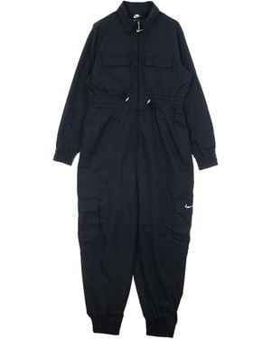 Nike Damen-Trainingsanzug W Sportswear Swoosh Utility Jumpsuit Schwarz/Weib - Blau
