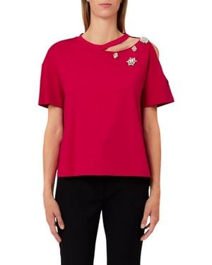 Liu Jo T-Shirt With Embroidery Jewel - Red
