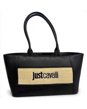 Just Cavalli Handbag Jc Block Straw - Black