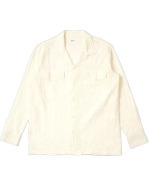 Universal Works Camiseta Camarera Camisa Arten Seersucker - Neutro