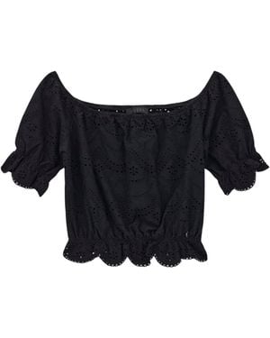 Guess Top Shoulder Off Embroi - Black