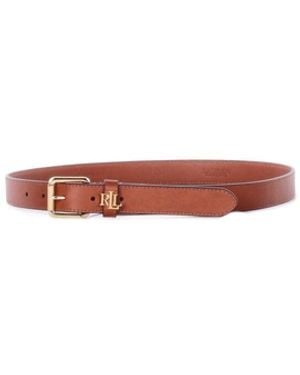 Ralph Lauren Belt 412968763 002 Lgo Kpper 25 Belt Skinny Tan - Red