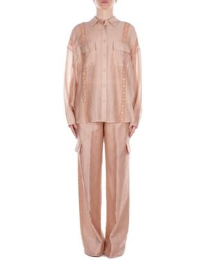 Blugirl Blumarine Pants Ra6061T486A 61212 Pant.Wide Leg Lyocell C/Pizzo - Pink