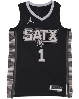 JORDAN NBA Camiseta Sin Mangas De Baloncesto Para Hombre Nba Statement Edition 2022 Dri-Fit Swingman Jersey No 1 Victor Wembanyama Sanspu - Negro