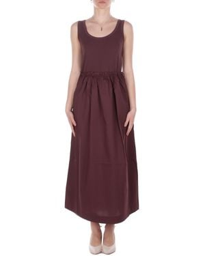 Alpha Studio Dress Ad6434O 2009 Dress Crew Neck S\Maniche Chocolate - Purple