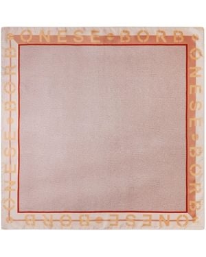 Borbonese Foulard 90X90 Or/Sand J23 6Dp049 Te7 - Rose