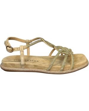 Alma En Pena. Low Sandals - Metallic