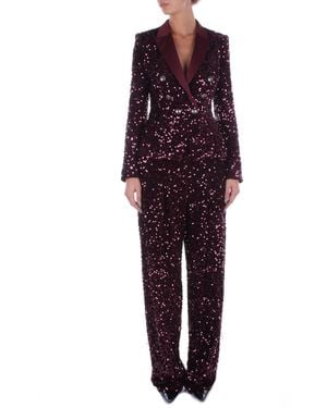 Elisabetta Franchi Pantalon Bordeaux - Violet