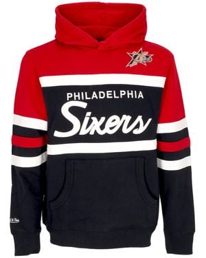 Mitchell &amp; Ness Herren-Hoodie Nba Head Coach Hoodie Phi76E Original-Teamfarben - Rot