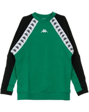 Kappa Authentiek Herensweatshirt Met Ronde Hals Barmis Groen/Zwart/Wit