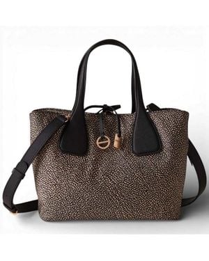 Borbonese Bag Bauletto M. Con Correa De Hombro Op Natural/Nero - Negro