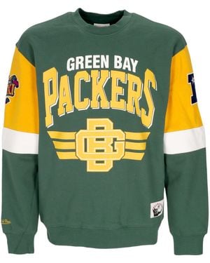 Mitchell &amp; Ness Crewneck Sweatshirt Nfl All Over Crew 3.0 Grepac - Green