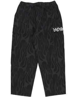 Vision Of Super Pantalones Cortos De Hombre Pantalones Cargo Con Logo Flames And Gotic Negro
