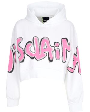 DISCLAIMER Vrouwen Korte Hoodie W Grote Logo Crop Hoodie Wit - Roze