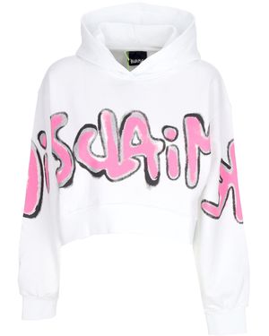 DISCLAIMER Short Hoodie W Big Logo Crop Hoodie - Pink