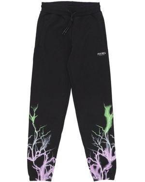 Phobia Pantalones De Chandal Ligeros Para Hombre Pantalones Con Estampado De Rayos Bicolor Negro